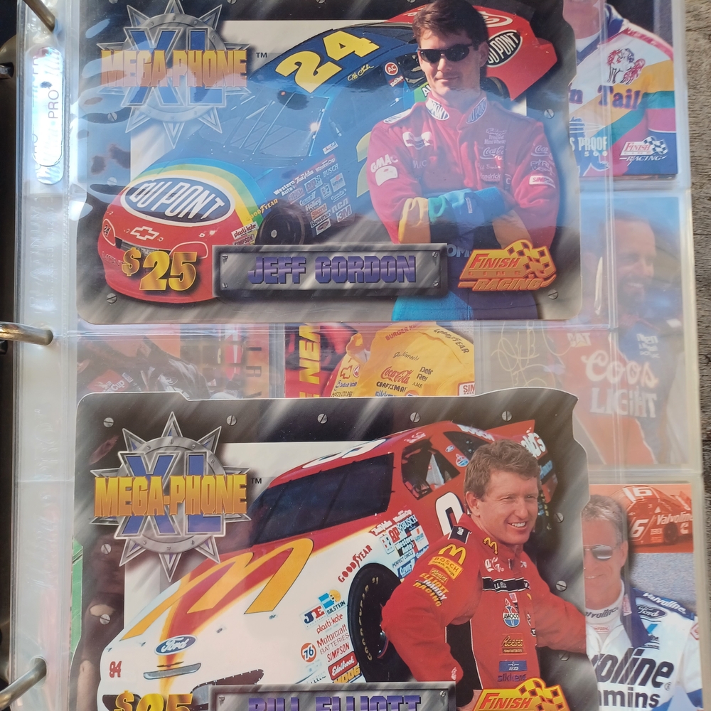 1996 NASCAR MegaPhone XL Limited Edition Phone Cards – Jeff Gordon & Bill Elliot